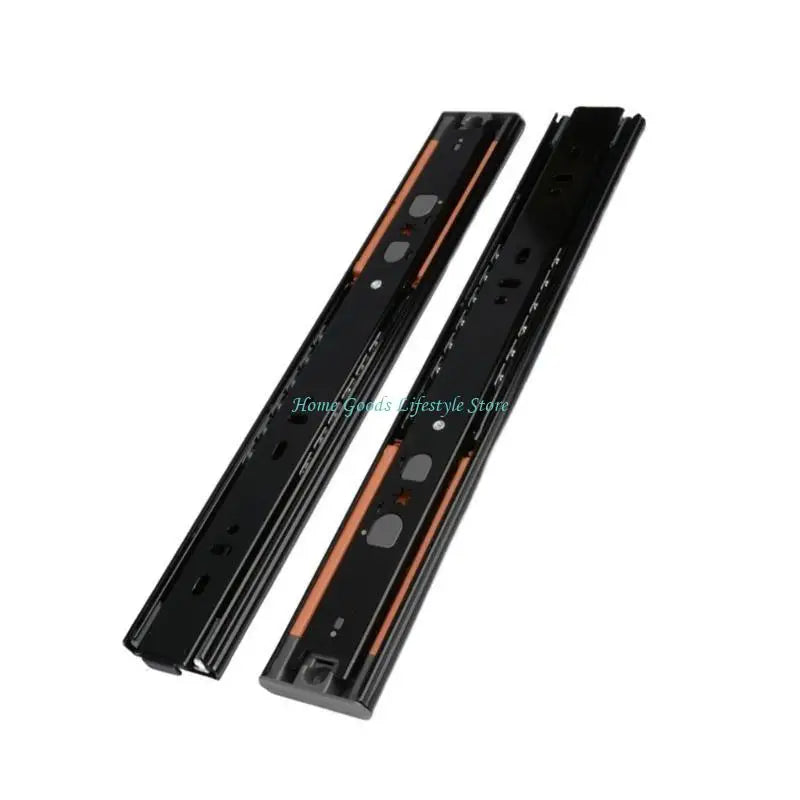E74E 1Pair Stainless Steel Drawer Slides Buffer Damper Rails Soft Close Drawer Track Hardware Easy to Install