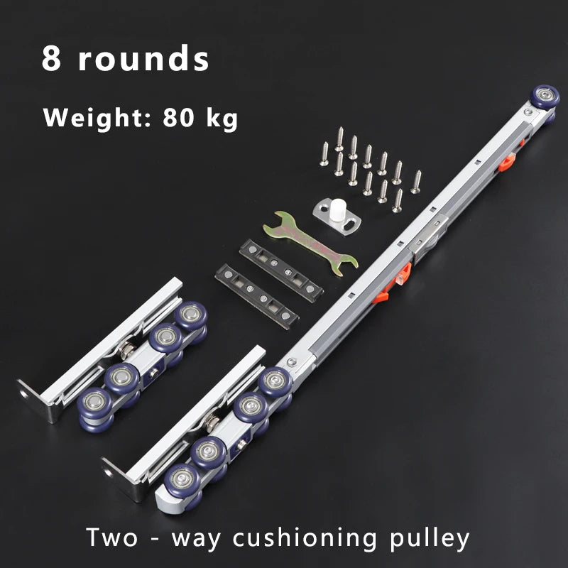 Sliding Door Track Slideway Solid Wood Folding Sliding Door Sliding Rail Hanging Rail Slow Lifting Wheel Hanging Door Guide Rail