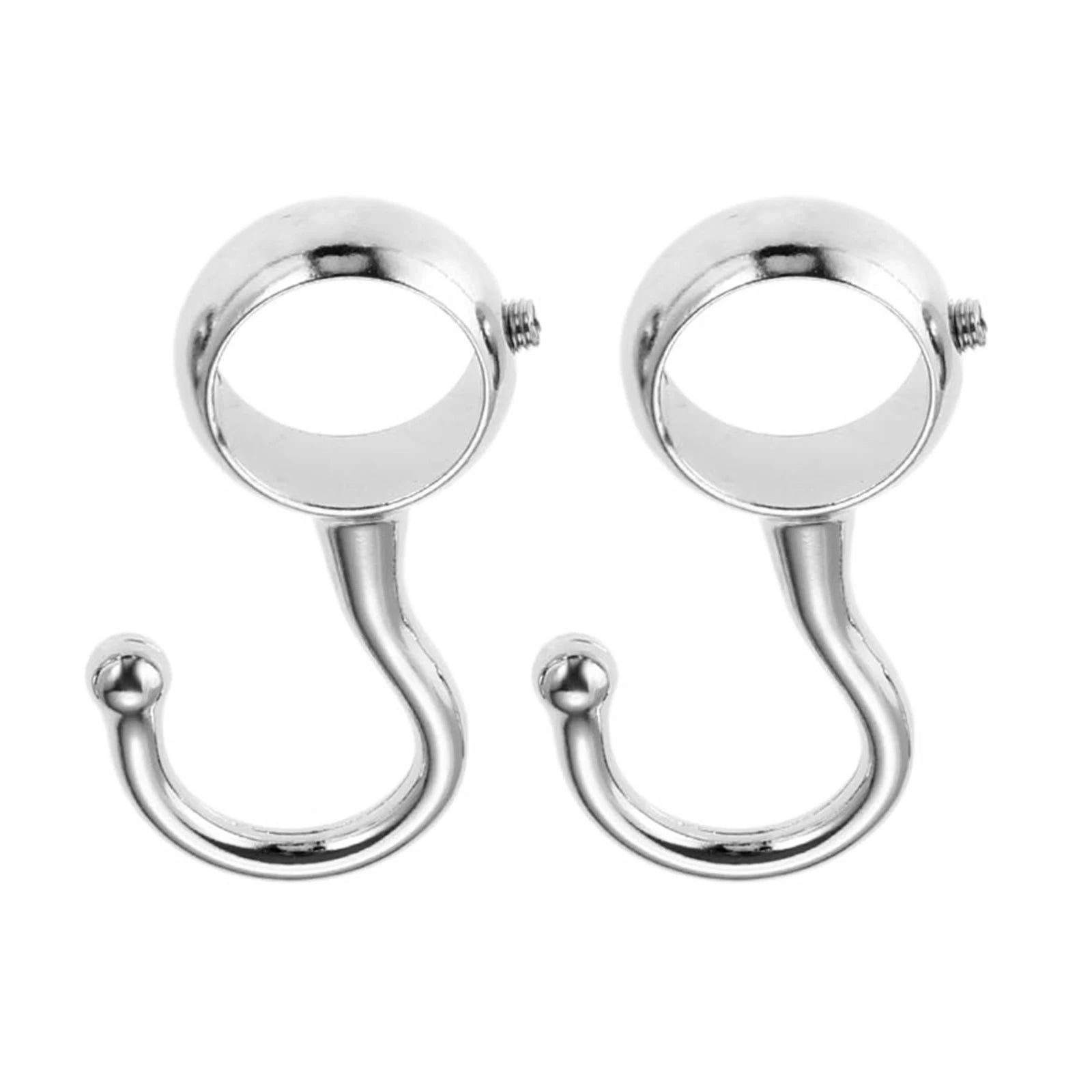 2pcs 16/19/22/25mm Wardrobe Bathroom Hanging Tube Pipe Rod Hooks Kitchen Pan Hook Bathroom Hook Hanger for Towel Clothes