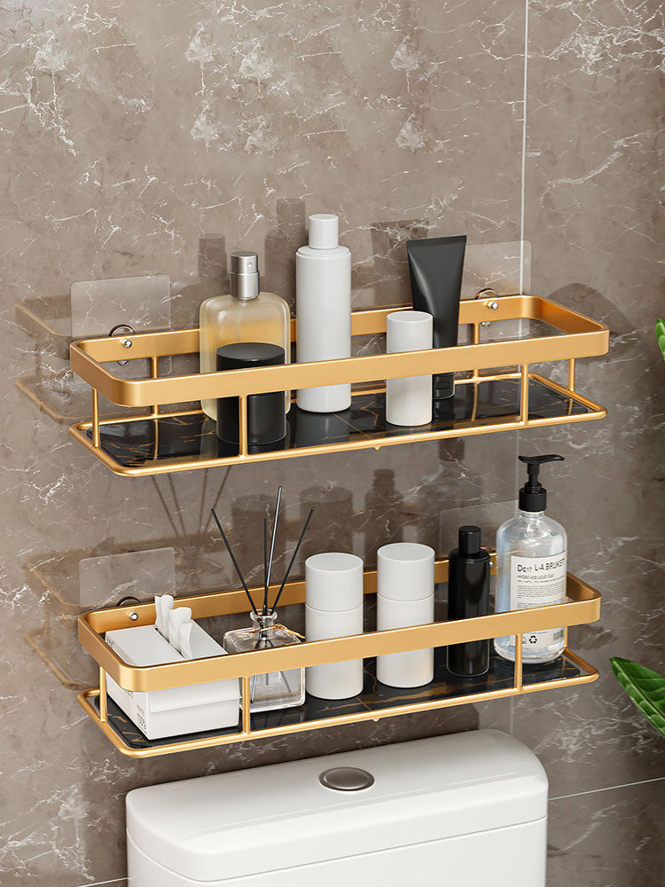 Gold storage rack bathroom wall mounted storage rack bathroom shampoo shower gel cosmetics storage rack bathroom accessories