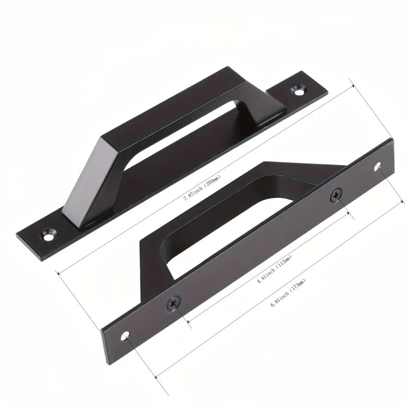 Heavy Duty Sliding Door Handle with Plate Aluminum Alloy Barn Door Pull Handle for Cabinet Passage Doors,Swing or Push-pull Door