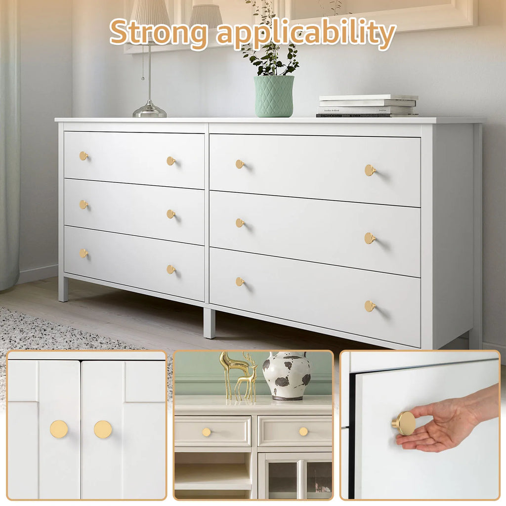 12Pcs Drawer Knob Set Gold Cabinet Knobs Aluminum Alloy Furniture Knob Handle for Cabinets Drawer Dresser Door 25x20x10mm
