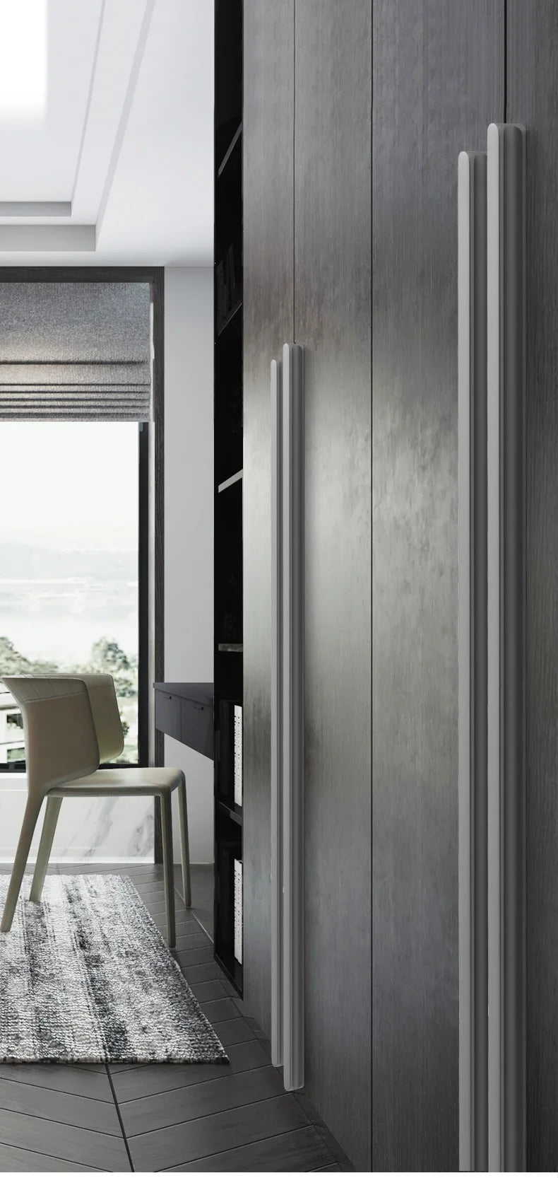 Modern Long Cabinet Handles Hidden-style Aluminum alloy Wardrobe Drawer Handle 800mm 1000mm Furniture Pulls