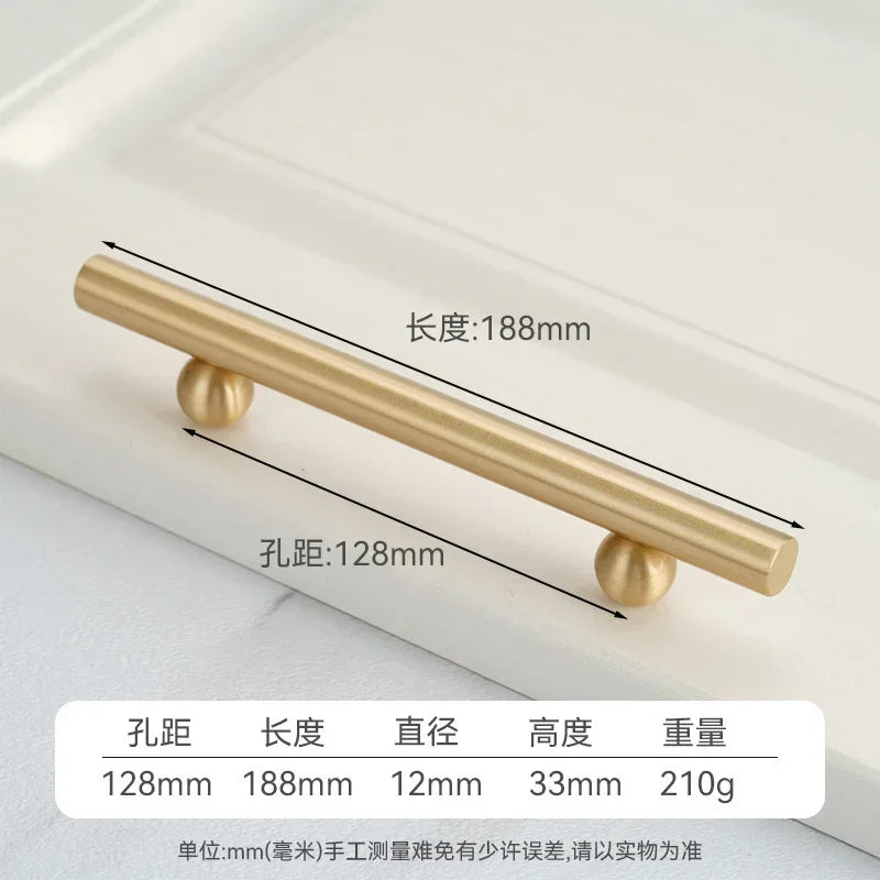 Creative Brass Cabinet Handle New High-end Modern Minimalist Drawer Cabinet Wardrobe Door  Light Luxury Cabinet Long Handle