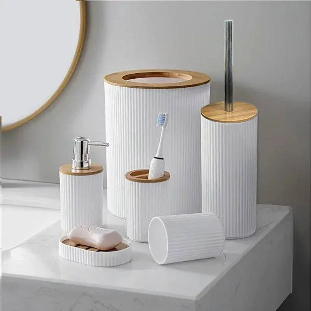 1 Piece Bathroom Accessories Set 6 Piece Bathroom Accessories Set With Paper Basket Houserack Gift Bath Set For Bathroom Decor