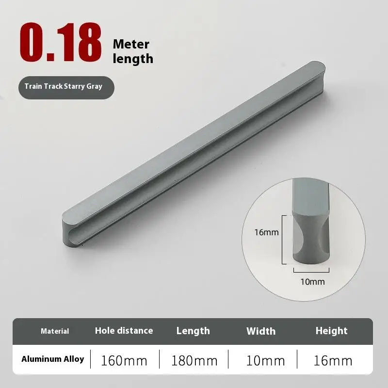 Modern Simple Light Luxury I-Shaped Cabinet Door Handle Extended Round Head Drawer Wardrobe Cabinet Furniture Door Handle