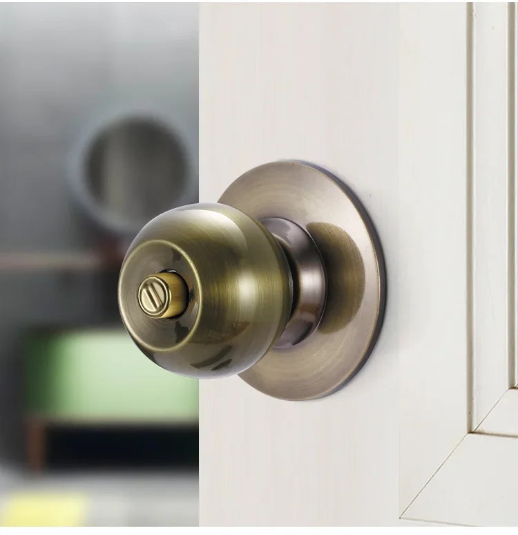 New Stainless Steel Round Ball Door Knobs Handle Passage Entrance Lock Entry for Bedrooms Living Rooms Hardware Accessories