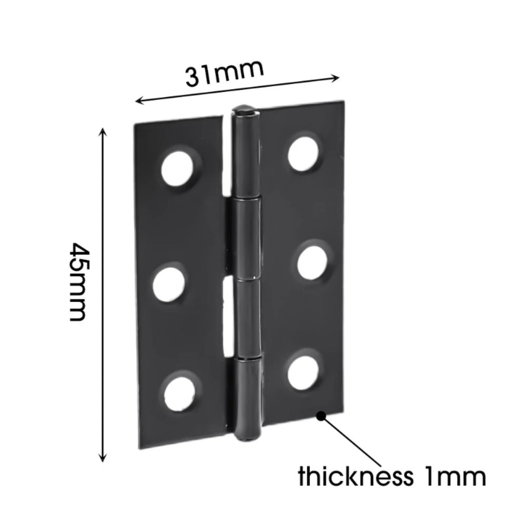 Black Door Hinges Stainless Steel Butt Hinges with Screws Cabinet Drawer Furniture Hinges Mounting Plate Flat Fixing Brackets