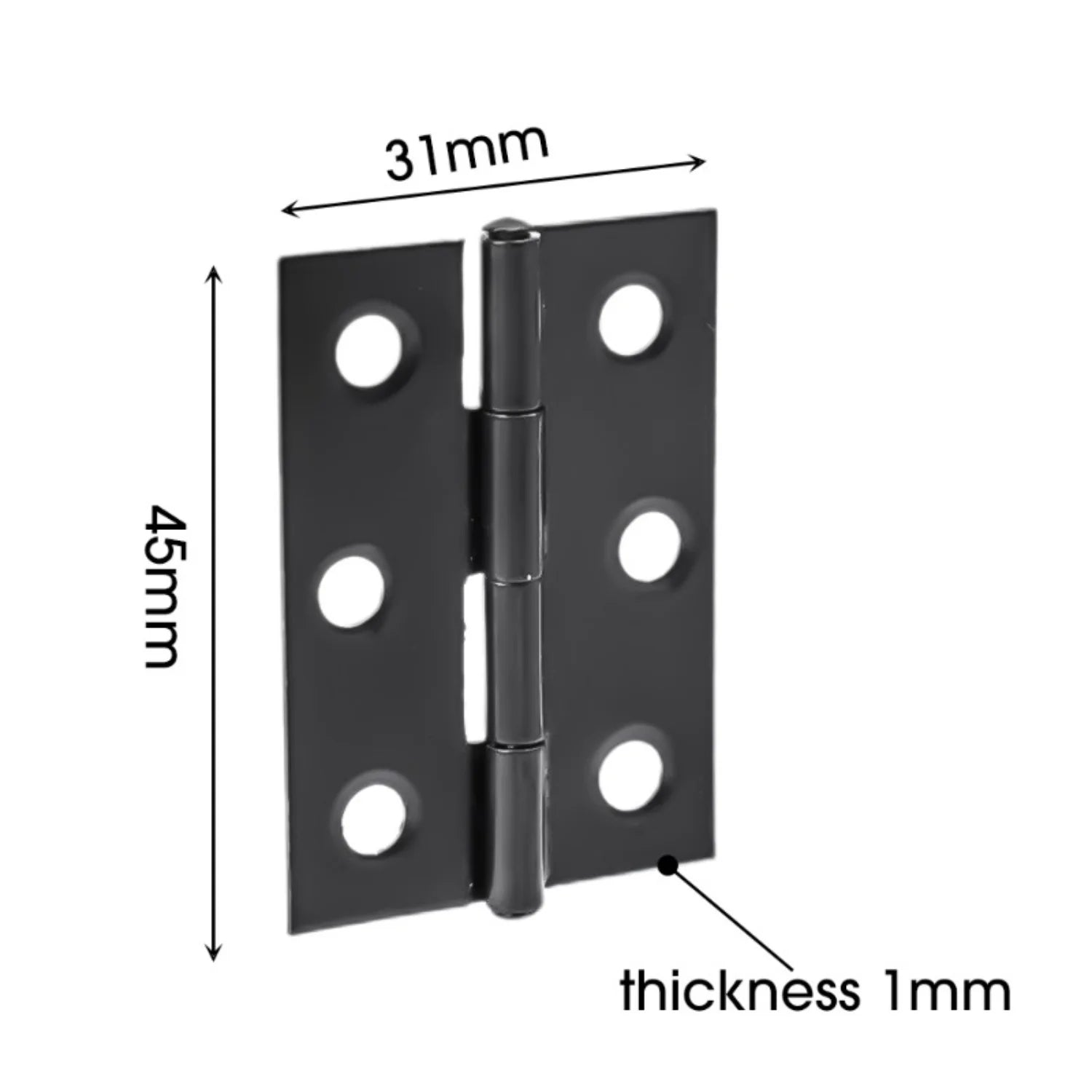 Black Door Hinges Stainless Steel Butt Hinges with Screws Cabinet Drawer Furniture Hinges Mounting Plate Flat Fixing Brackets