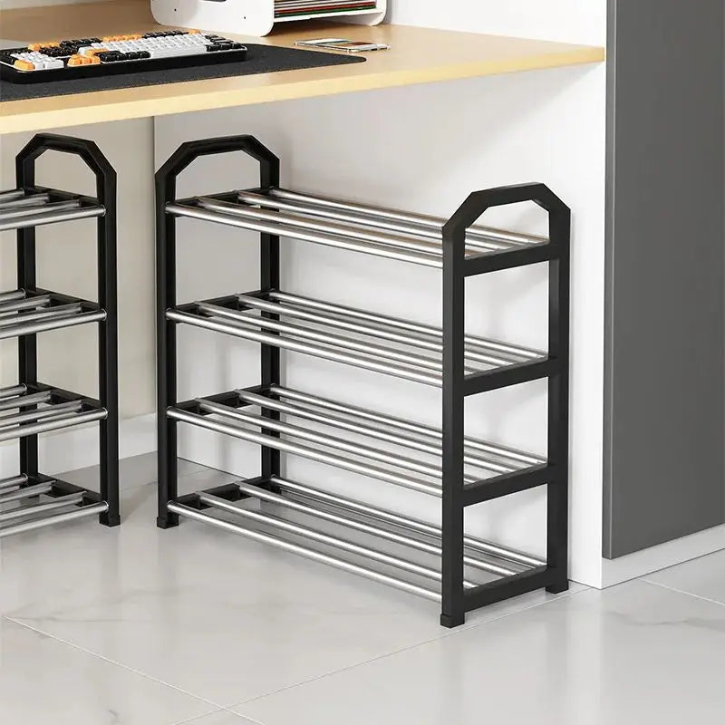 Four Layer Trapezoidal Shoe Rack Multifunctional Easy Assembly Home Dormitory Storage Cabinet for Balcony