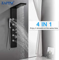 ZAPPO Shower Panel with Rainfall Waterfall Shower Head 5 Body Jets and 3-Function Handheld Rain Massage System Shower Column Tap