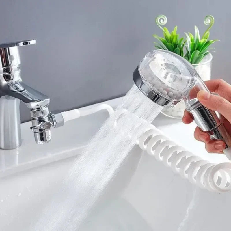 Bathroom Shower Head Set High Pressure Water Saving Handheld Showerhead with Adjustable Spray Settings