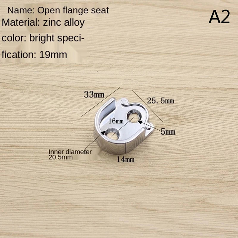 Aluminum Flange Seat Wardrobe Hanger Rod Tube Hook Fixed Support Bracket Seat Fixing Hardware Accessories Curtain Rod