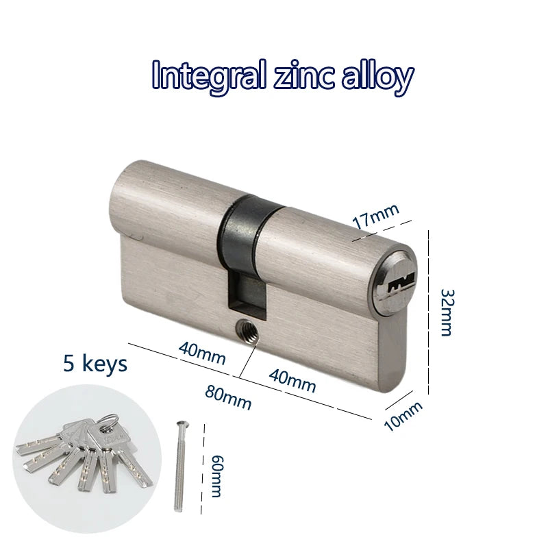 Indoor bedroom doors and windows 60 70 80 mm lock cylinder AB key anti-theft entrance zinc alloy aluminum alloy brass door lock