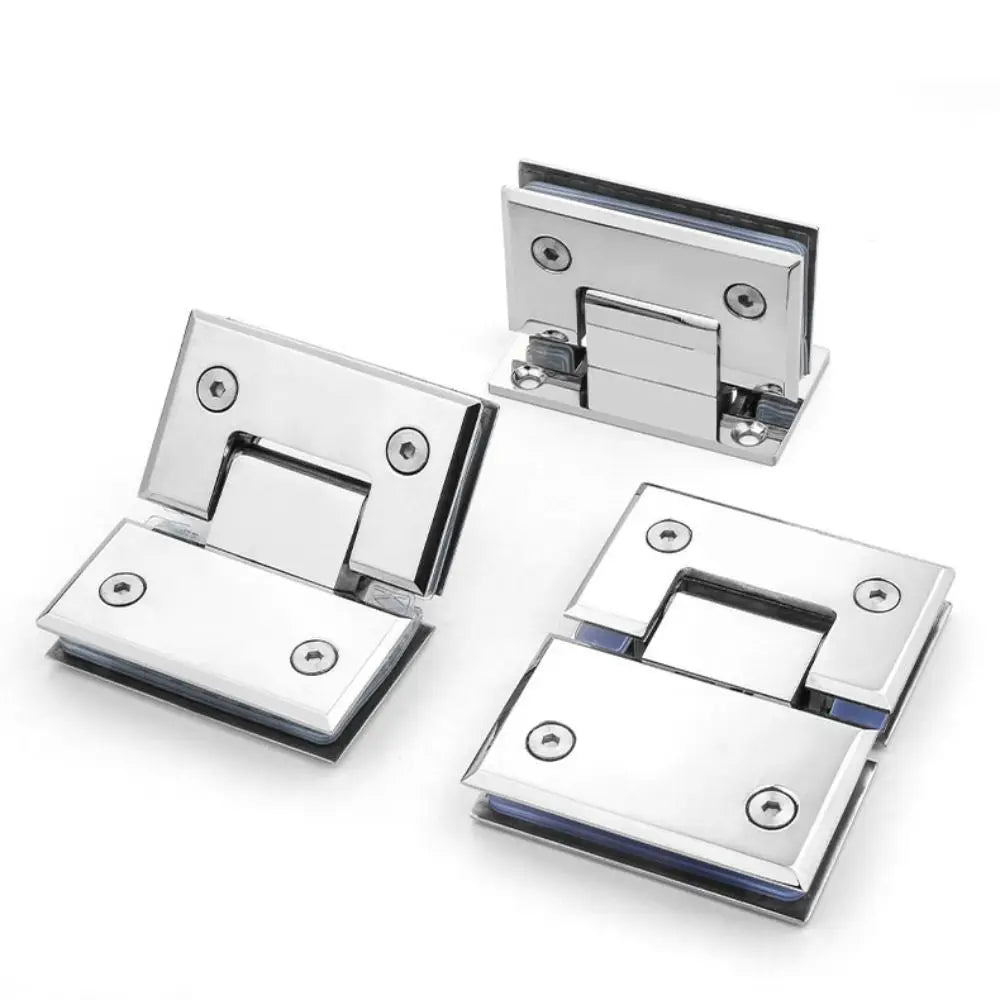 Stainless Steel Bathroom Door Hinges 90°/135°/180° Solid Sheet Glass Door Bracket Clip Silver/black/golden
