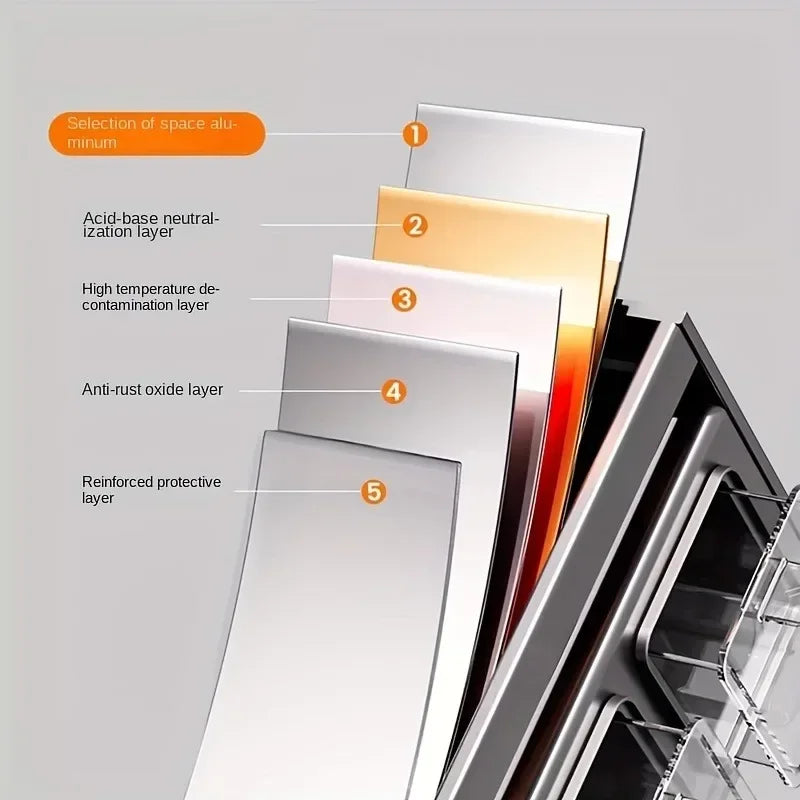 Stainless Steel Kitchen Spice Rack Wall-Mounted Multi-Functional Spice Rack Box Jar Kitchen Storage Home Organizador De Cocina