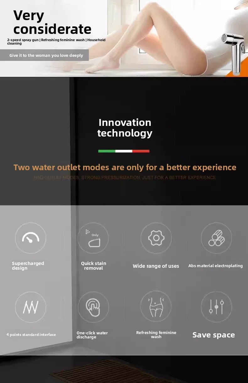 Bathroom accessories, handheld water toilet, dispenser, sprayer, flexible spring shower head, explosion-proof hose, cleaning set