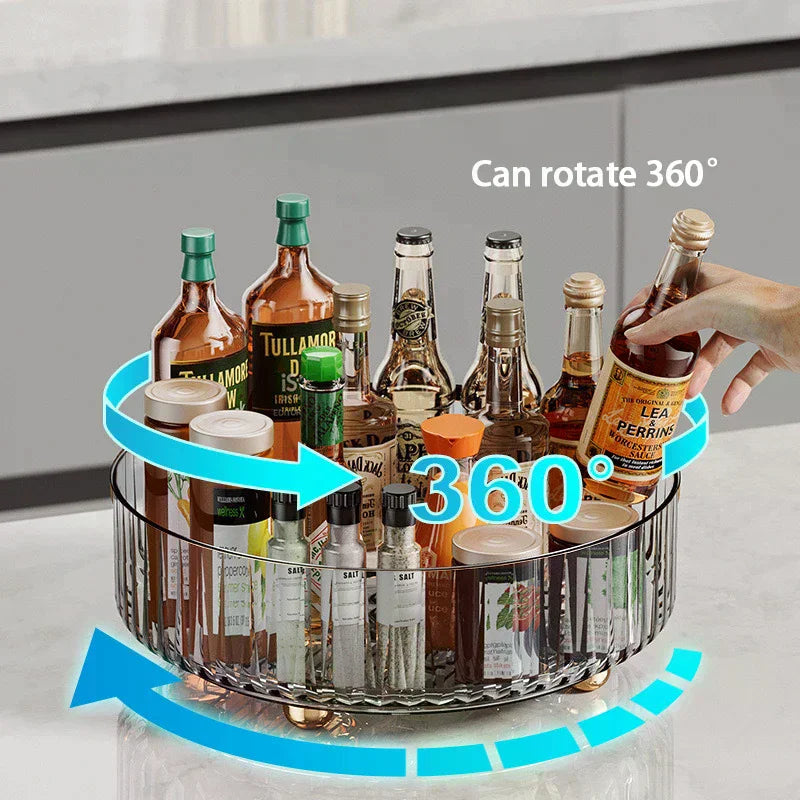 Rotating Spice Rack For Home Kitchens Multi-Functional Storage Tray For Seasoning Bottles And Jars, And Cosmetics