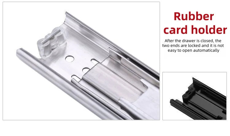 Heavy duty cold-rolled steel drawer slide rail -3-section soft closing damping rail, silent cabinet slide rail