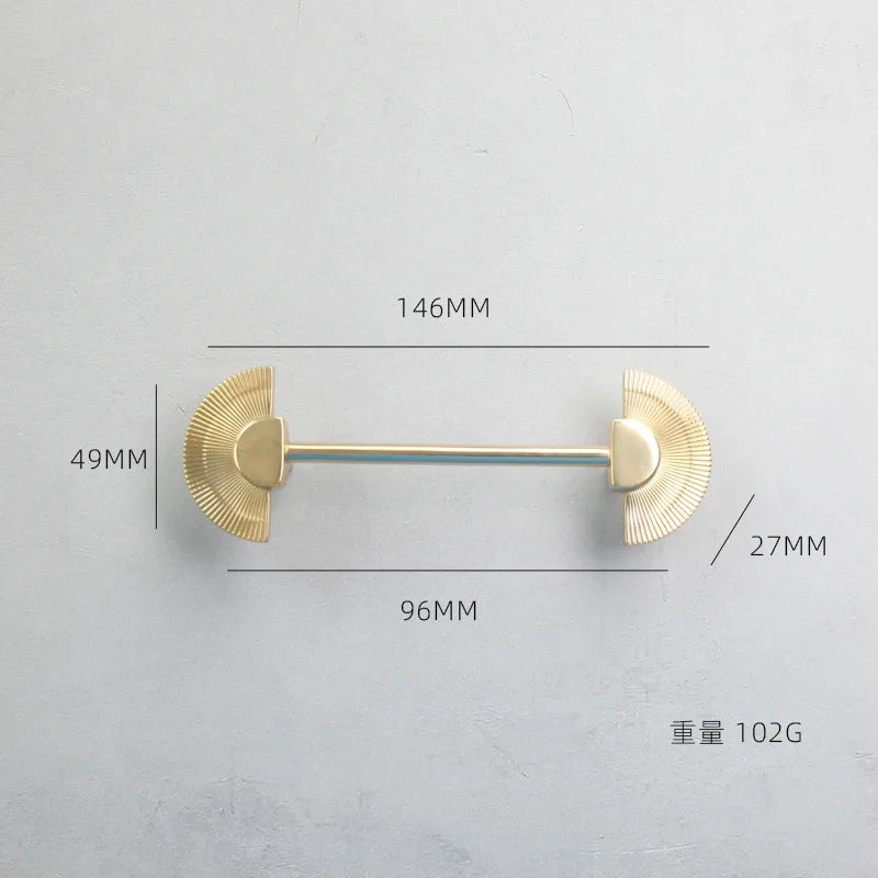 Cabinet Door Handle Pure Copper Simple Nordic Drawer Cabinet Single Hole New Chinese Light Luxury Brass Wardrobe Door Handle