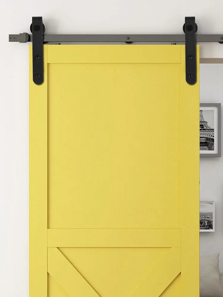Barn Door Hardware Kit  Heavy Duty Sturdy Sliding Barn Door Track Smoothly and Quietly J Shape Hanger Cupboard Door Panel Access