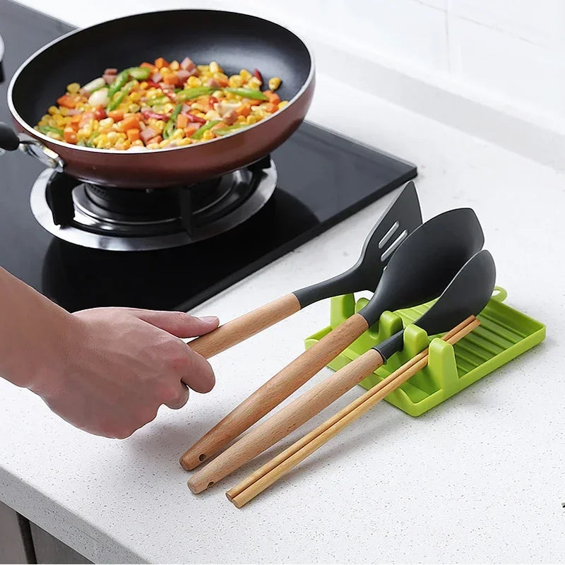 Kitchen Organizer for Tableware Storage - Spoon Rest, Fork, Spatula Rack, Spoon Holder Stand, Pot Lid Holder