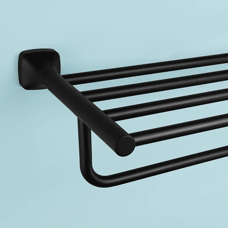 Matte Black Bathroom Accessories Set Wall Mount Stainless Steel Clothes Hook Toilet Paper Holder Towel Bar Hardware Pendant