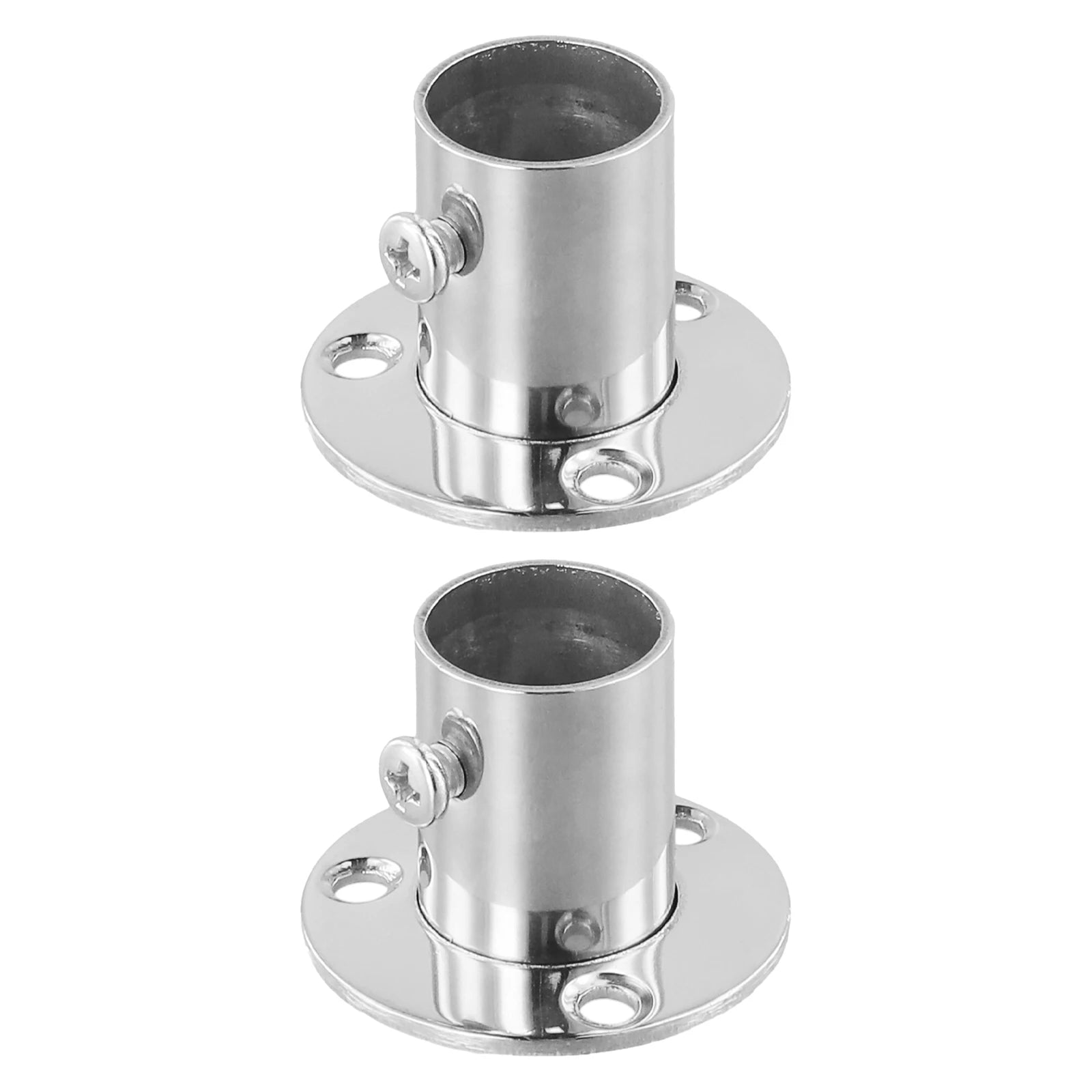 2pc 19-32mm Stainless Steel Wardrobe Support Closet Rod Flange Bracket Clothes Rod For Seat Hanger Pipe Holder