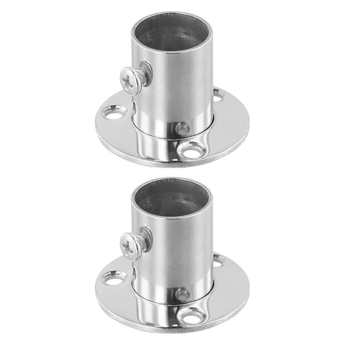 2pc 19-32mm Stainless Steel Wardrobe Support Closet Rod Flange Bracket Clothes Rod For Seat Hanger Pipe Holder