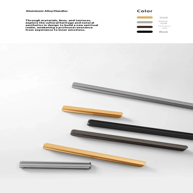 Modern Simple Light Luxury I-Shaped Cabinet Door Handle Extended Round Head Drawer Wardrobe Cabinet Furniture Door Handle