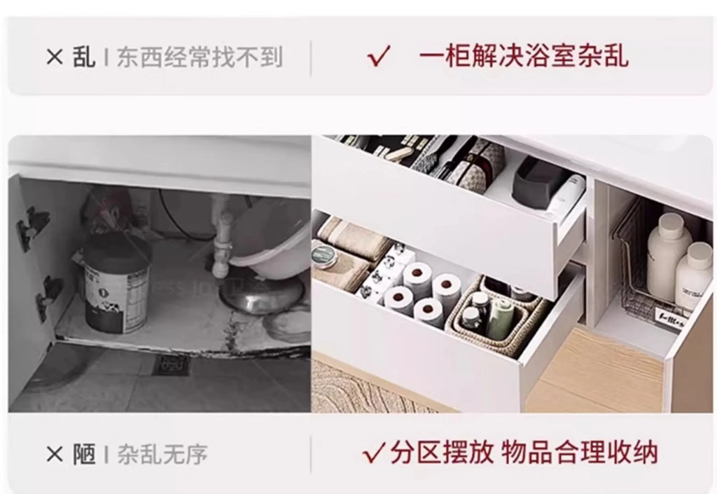 Bathroom cabinet ceramic integrated basin washbasin cabinet combination cream toilet washbasin bathroom cabinet washbasin