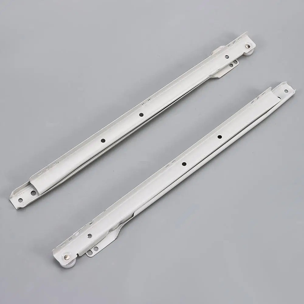 1Pair Chute Cabinets Keyboard Roller Pulley Furniture Slides Mute Two Section Drawer Track Slides Cabinet Rails
