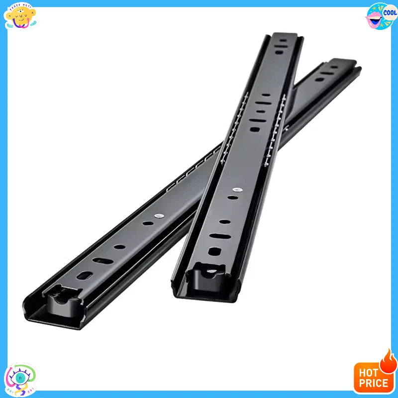 Three-section drawer slide 8~20 inches -Cold-rolled steel drawer rails,soft-close slide hardware,durable furniture drawer slides