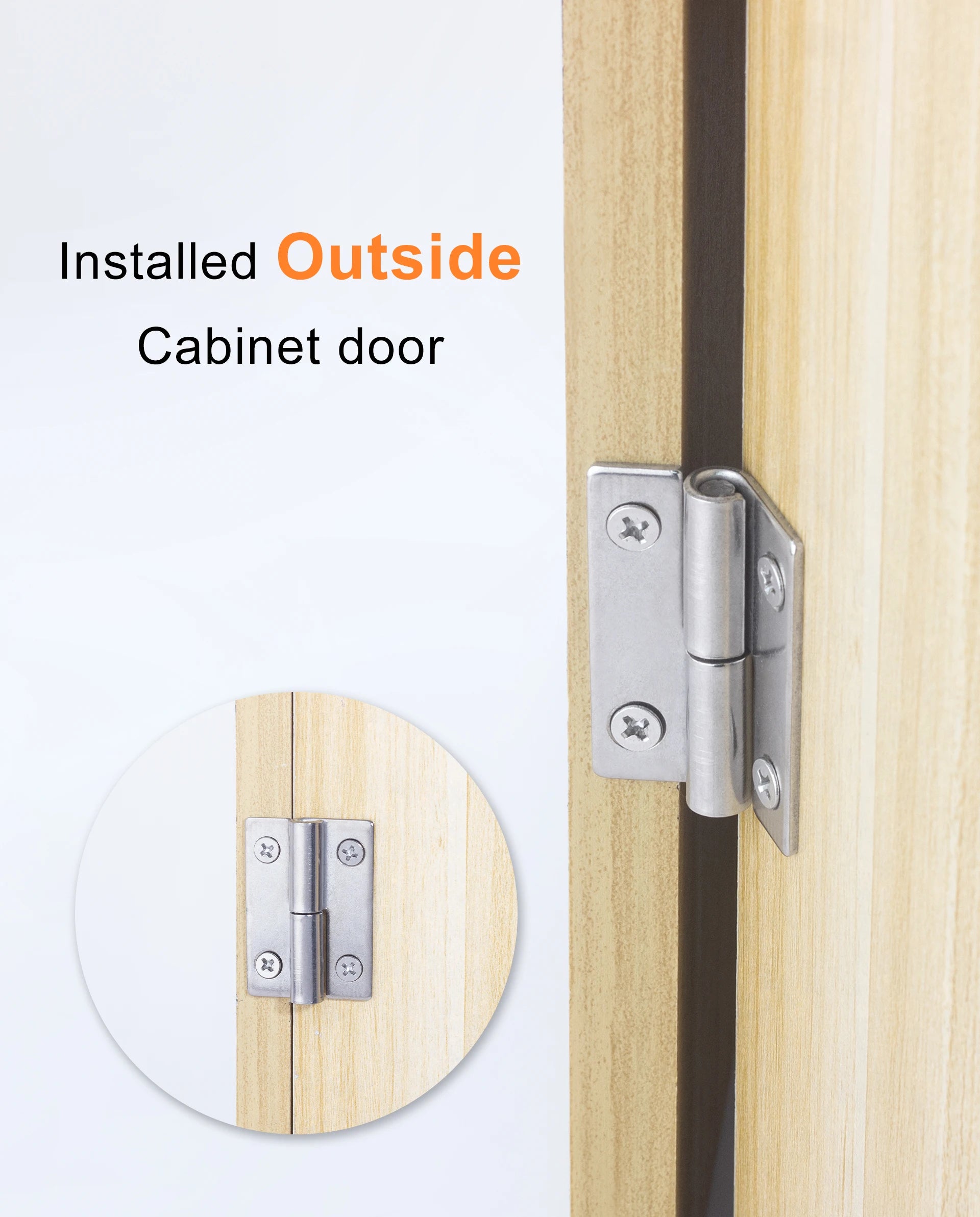 2PCS Stainless Steel Detachable Hinge 270 Degree Black Removable Wooden Furniture Door Hinges for Cabinet Cupboard Closet Box
