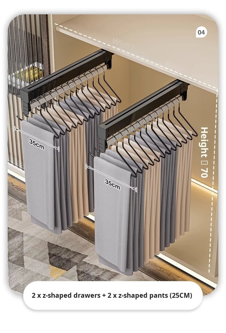 Thin cabinet topmounted telescopic wardrobe hanging rod Thin cabinet clothes hangers through wardrob Vertical Wardrobe