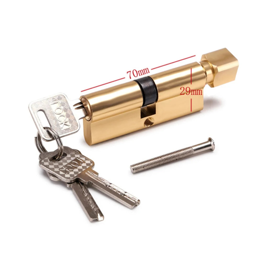 70mm Door Lock Cylinder 3 Keys Anti-Theft Entrance Gate Lock Home Security Interior Bedroom Household Improvement Hardware