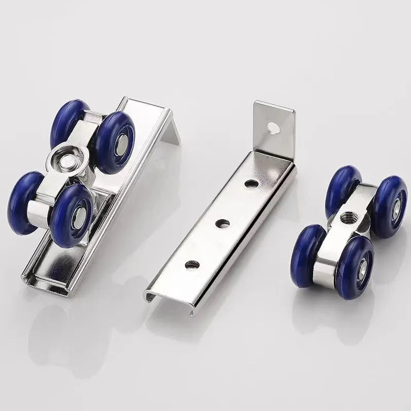 2pcs/set Sliding Door Roller Slide Doors Pulley 4 Wheels Hanging Wheels Rail Track Pulley Home Replacement Hardware