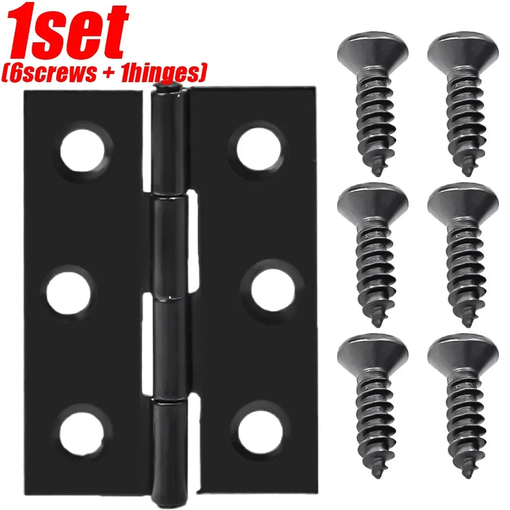 2 Inch Stainless Steel Folding Door Hinges with Screws Cabinet Doors Windows Wooden Box Flat Hinge Home Furniture Hardware