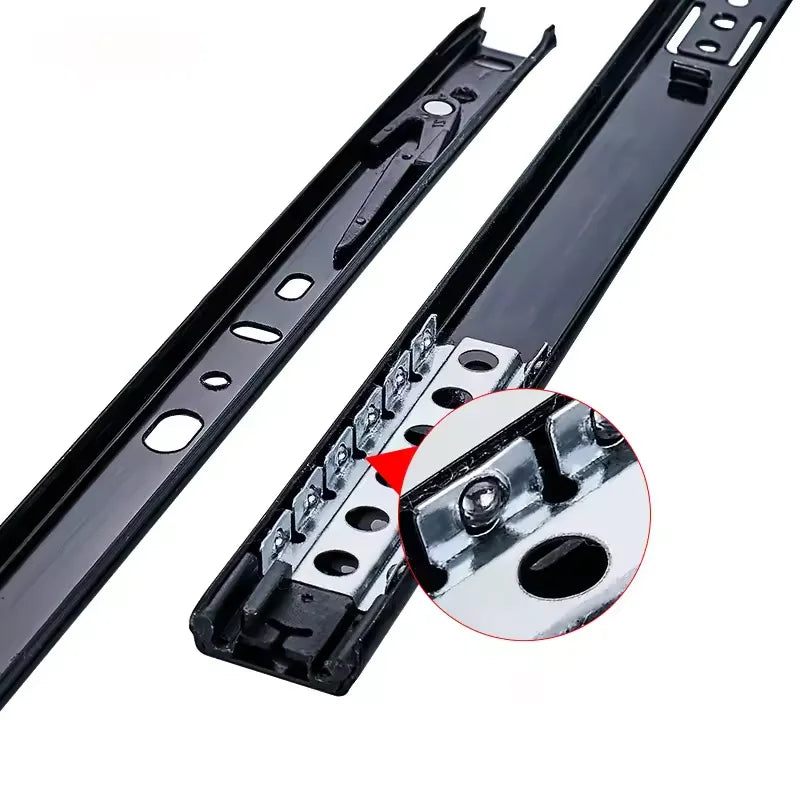 Cold-rolled steel drawer slides 8~20 inches - three-section smooth close drawer slides,heavy-duty sliding track cabinet hardware