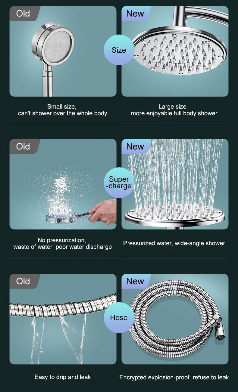Bathroom 6 ”8 inch shower head ABS Chrome shower head water saving bathroom rain spa square handheld ELA087-1