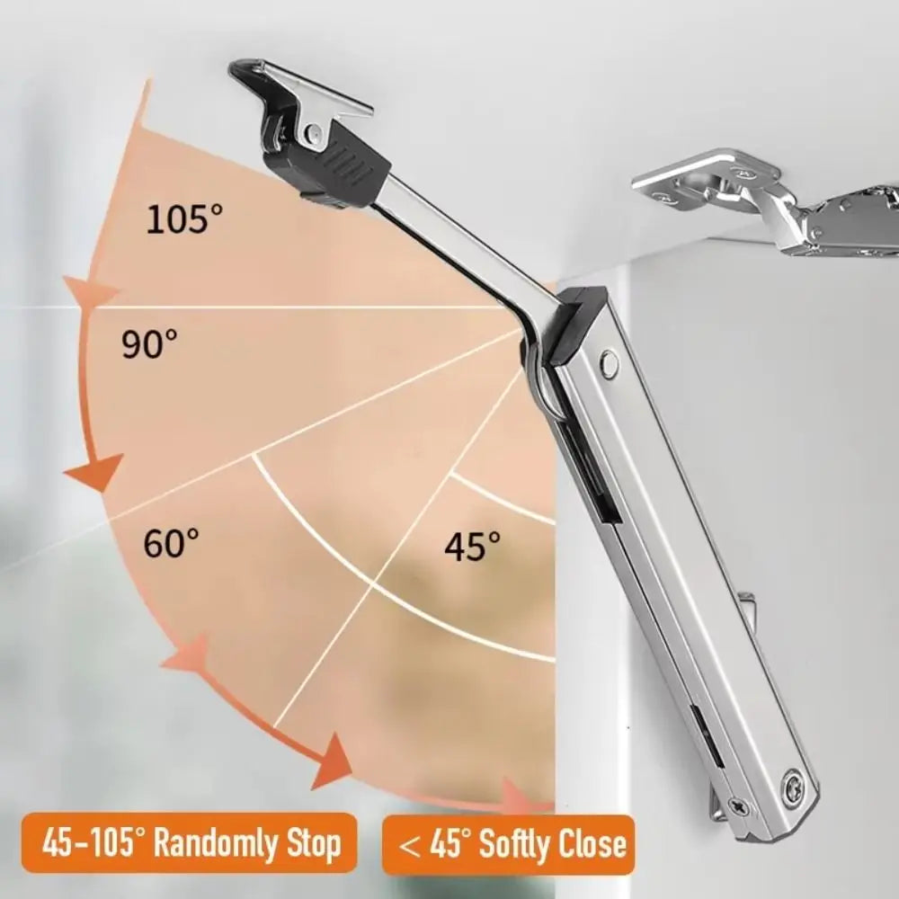 Heavy Duty Hydraulic Cabinet Hinge Buffering Concealed Soft Closing Hinges Durable Sturdy Lift Up Door Hardware Free-standing
