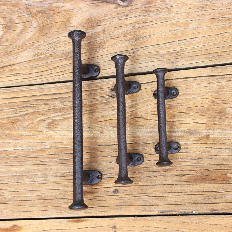 Retro Nostalgic Old Fashioned Cast Iron Handle Wardrobe Simple Door Handle Large Wooden Door Pull Rod Handle 30.5x5.2cm