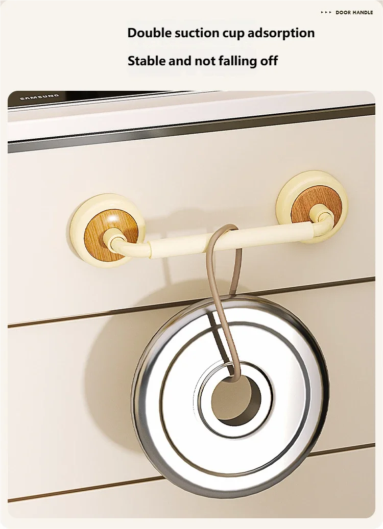 Suction cup door handle, no punching, powerful shower room, kitchen sliding door, glass door, cabinet door, refrigerator handle,