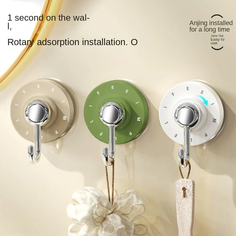 Bathroom Accessories Waterproof Rotating Suction Hooks for Bathroom Kitchen Strong Adhesive Wall Organize