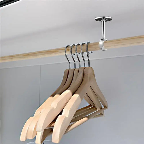 2Pcs Zinc Alloy Sturdy Wardrobe Rail Support Hanging Rod Holder Closet Tube Bracket Clothes Hanging Bar Bathroom Bedroom Kitchen