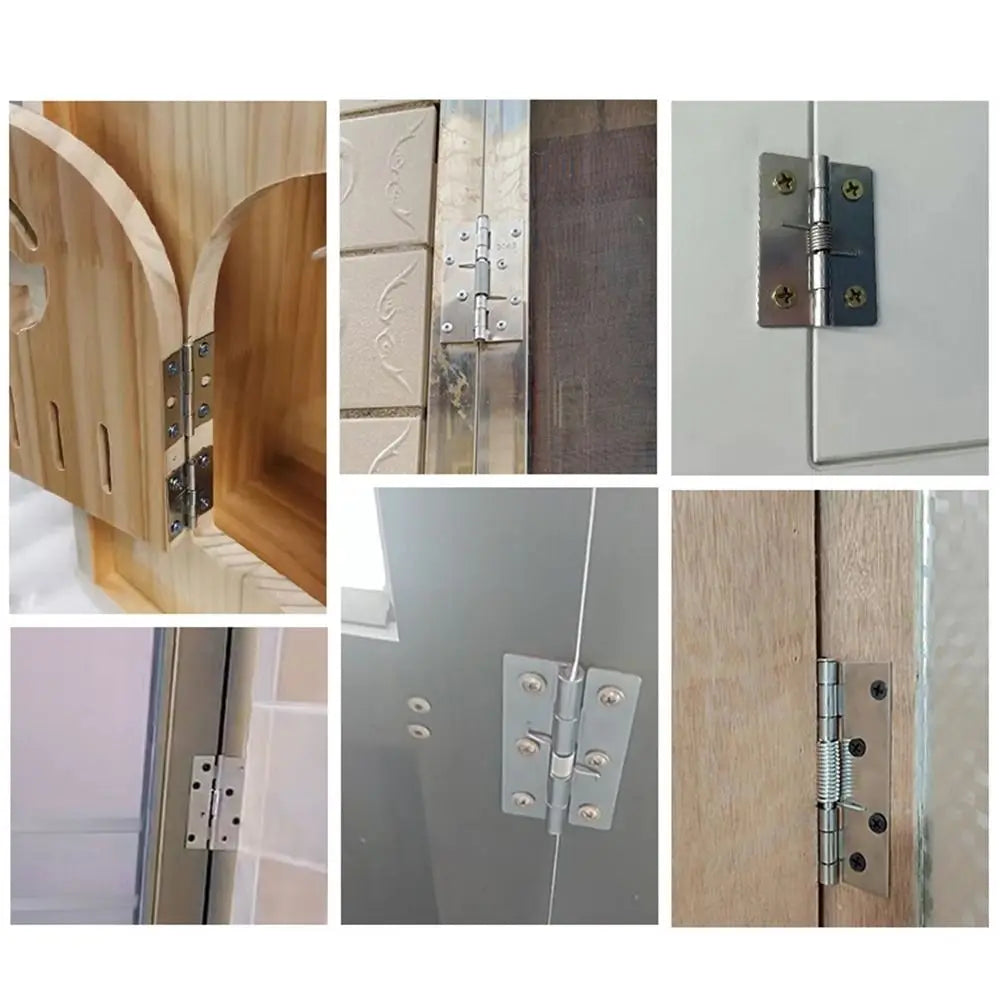 Stainless Steel Automatic Rebound with Spring Cross Hinge Window Accessories Door Hinges Furniture Supplies