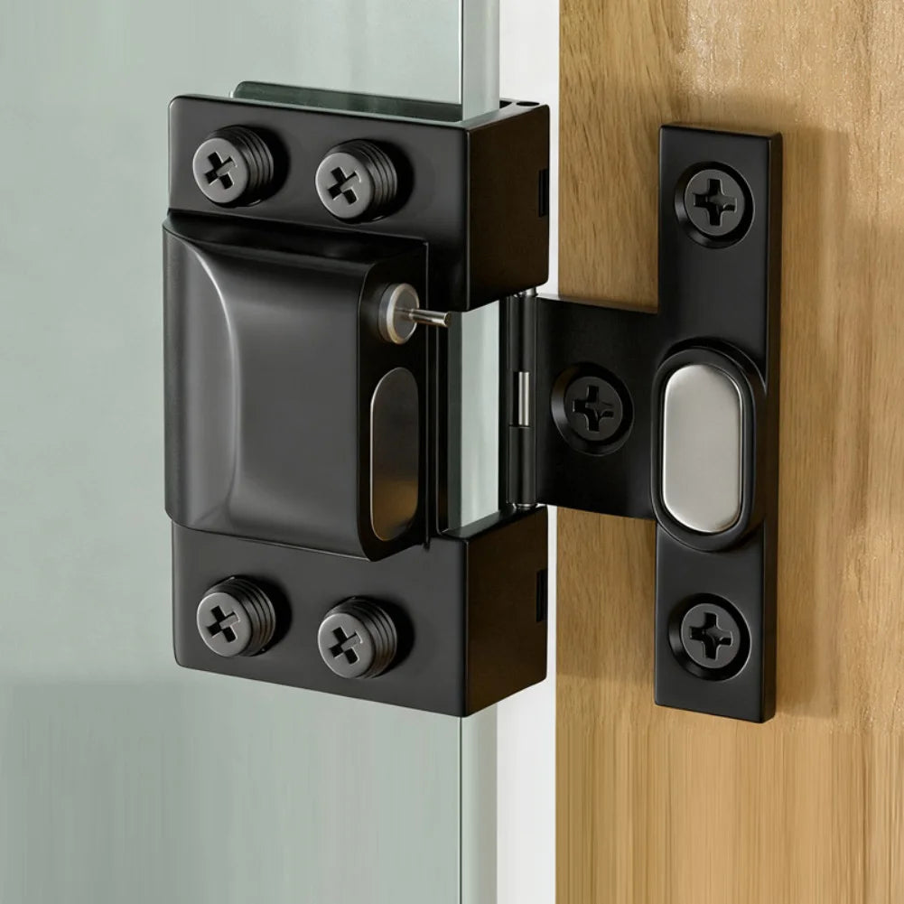 Stainless Steel Hydraulic Hinge For Glass Doors, U-Clip Design, Easy No-Punch Installation Door Clip Folding Hardware