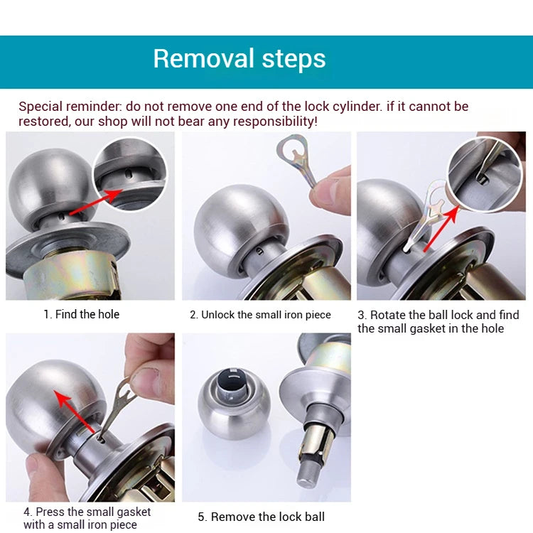 ZEXEF Stainless Steel Round Door Knobs Rotation Lock Knobset Handle Metal Door Knob With Key For Bedrooms Living Rooms Bathrooms