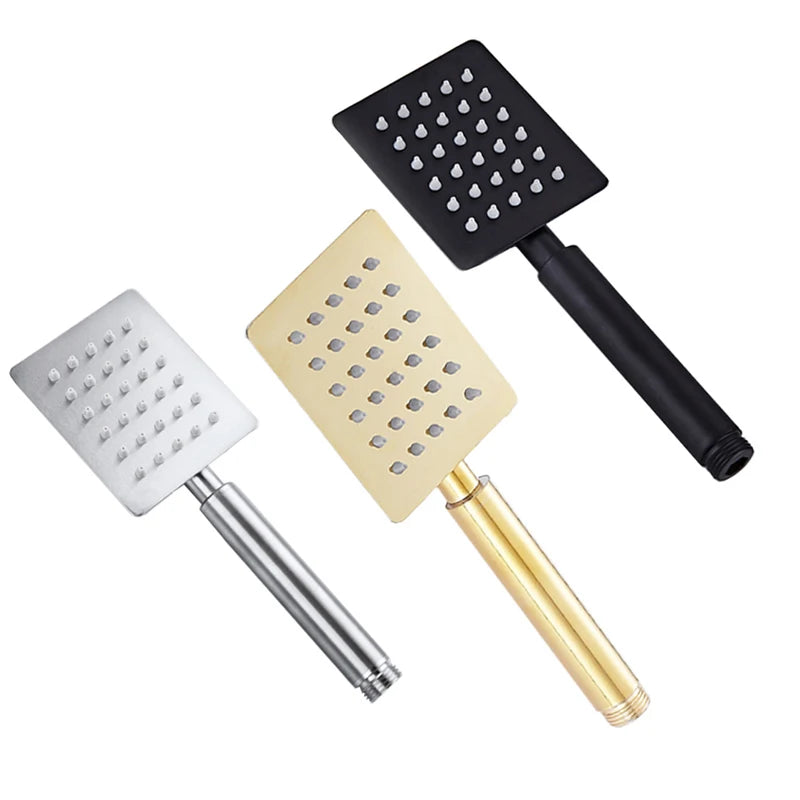 Black/Chrome/Gold Bathroom Stainless Steel Hand Shower Bath Rain Handheld Shower Head Big Panel Square Circular Bath Sprinkler
