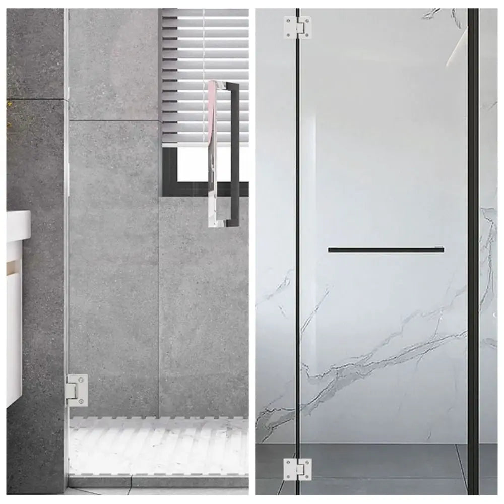 Stainless Steel Bathroom Door Hinges 90°/135°/180° Solid Sheet Glass Door Bracket Clip Silver/black/golden